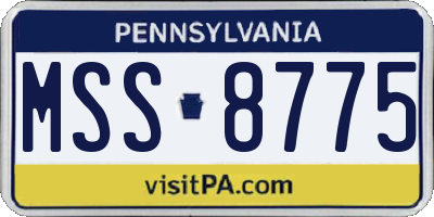 PA license plate MSS8775
