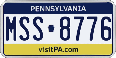 PA license plate MSS8776