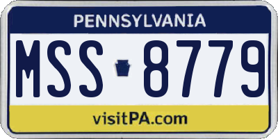 PA license plate MSS8779