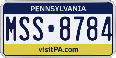 PA license plate MSS8784