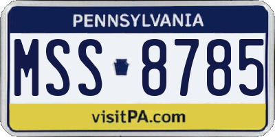 PA license plate MSS8785