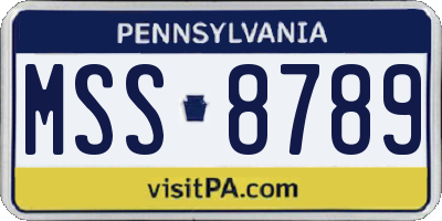 PA license plate MSS8789