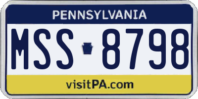 PA license plate MSS8798