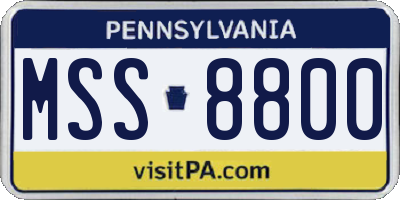 PA license plate MSS8800