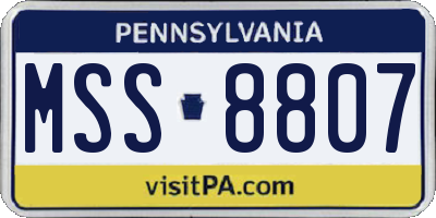 PA license plate MSS8807