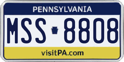 PA license plate MSS8808