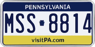 PA license plate MSS8814