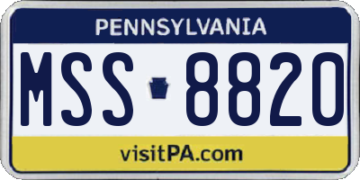PA license plate MSS8820
