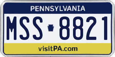 PA license plate MSS8821