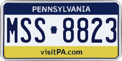 PA license plate MSS8823