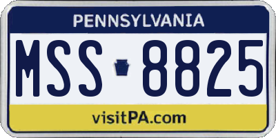 PA license plate MSS8825