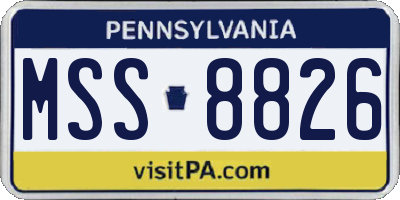 PA license plate MSS8826