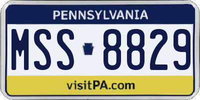 PA license plate MSS8829