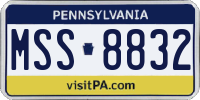 PA license plate MSS8832