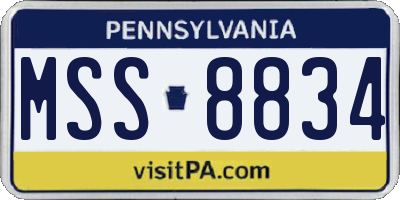 PA license plate MSS8834
