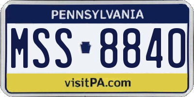 PA license plate MSS8840