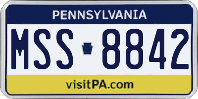 PA license plate MSS8842