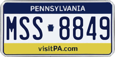 PA license plate MSS8849
