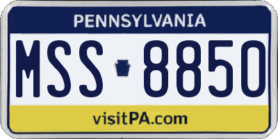 PA license plate MSS8850