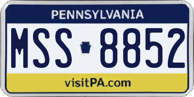 PA license plate MSS8852