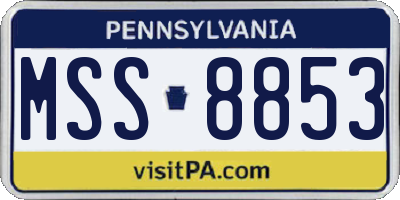 PA license plate MSS8853
