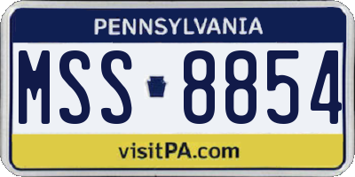 PA license plate MSS8854