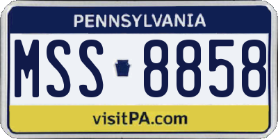 PA license plate MSS8858