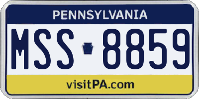 PA license plate MSS8859