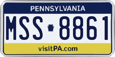 PA license plate MSS8861