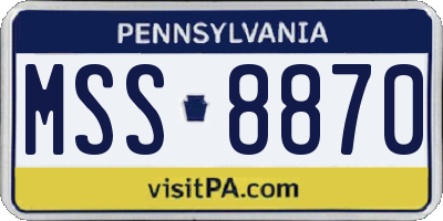 PA license plate MSS8870