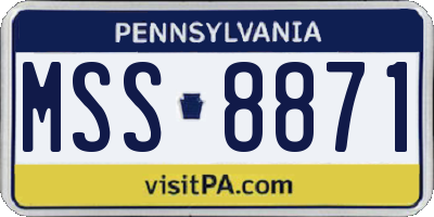 PA license plate MSS8871