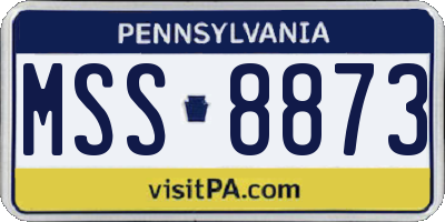 PA license plate MSS8873