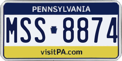 PA license plate MSS8874