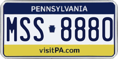 PA license plate MSS8880