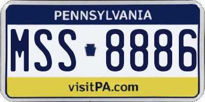 PA license plate MSS8886