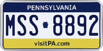 PA license plate MSS8892