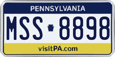PA license plate MSS8898