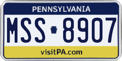 PA license plate MSS8907