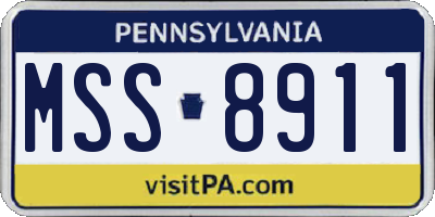 PA license plate MSS8911