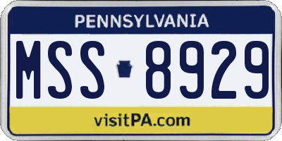 PA license plate MSS8929