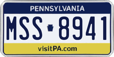 PA license plate MSS8941