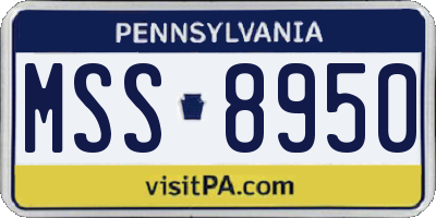 PA license plate MSS8950