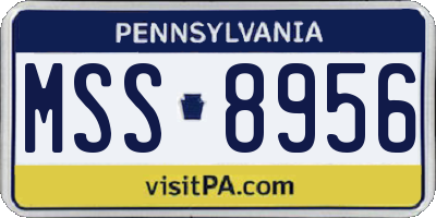 PA license plate MSS8956