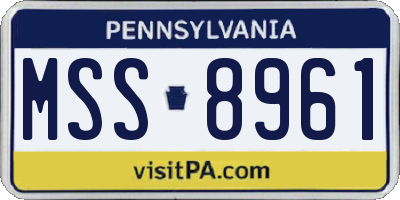 PA license plate MSS8961