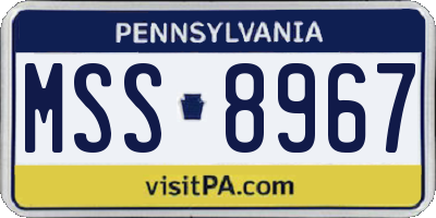 PA license plate MSS8967