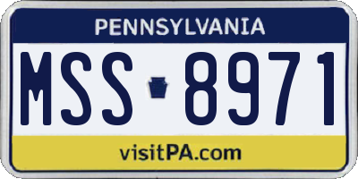 PA license plate MSS8971