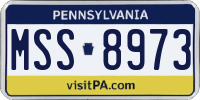 PA license plate MSS8973