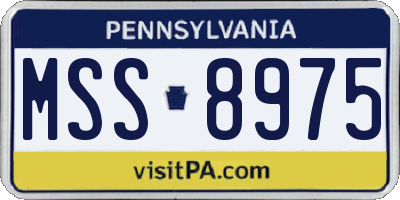 PA license plate MSS8975