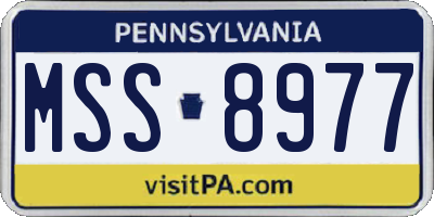 PA license plate MSS8977