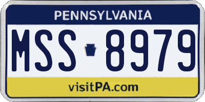 PA license plate MSS8979